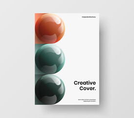 Modern banner A4 vector design illustration. Clean realistic balls catalog cover layout.