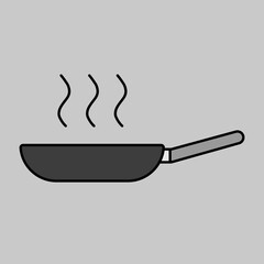 Frying pan vector icon. Kitchen appliance
