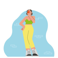 Bright girl with a phone