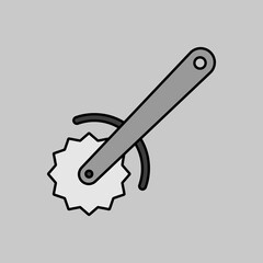 Pizza knife vector icon. Kitchen appliance