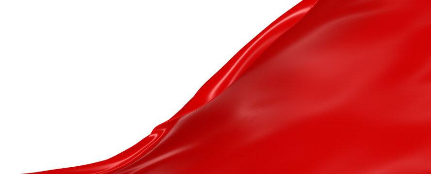 Beautiful flowing fabric of red wavy silk