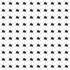 Square seamless background pattern from black piece of cake symbols are different sizes and opacity. The pattern is evenly filled. Vector illustration on white background