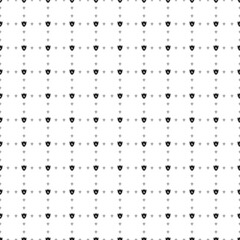 Square seamless background pattern from geometric shapes are different sizes and opacity. The pattern is evenly filled with small black fire protection symbols. Vector illustration on white background