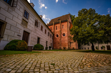 Mystical place in the old abbey Zlata Koruna where monks still live their simply life in south of Bohemia, Europe.