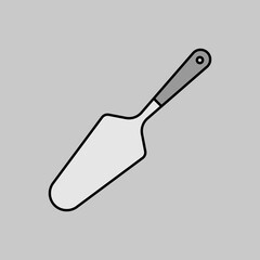 Cake and pie server utensil vector grayscale icon