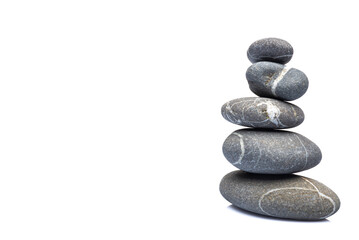 Balancing Stones. Isolated on white background.