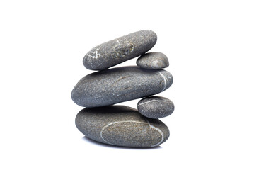Balancing Stones. Isolated on white background.