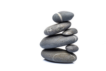 Balancing Stones. Isolated on white background.
