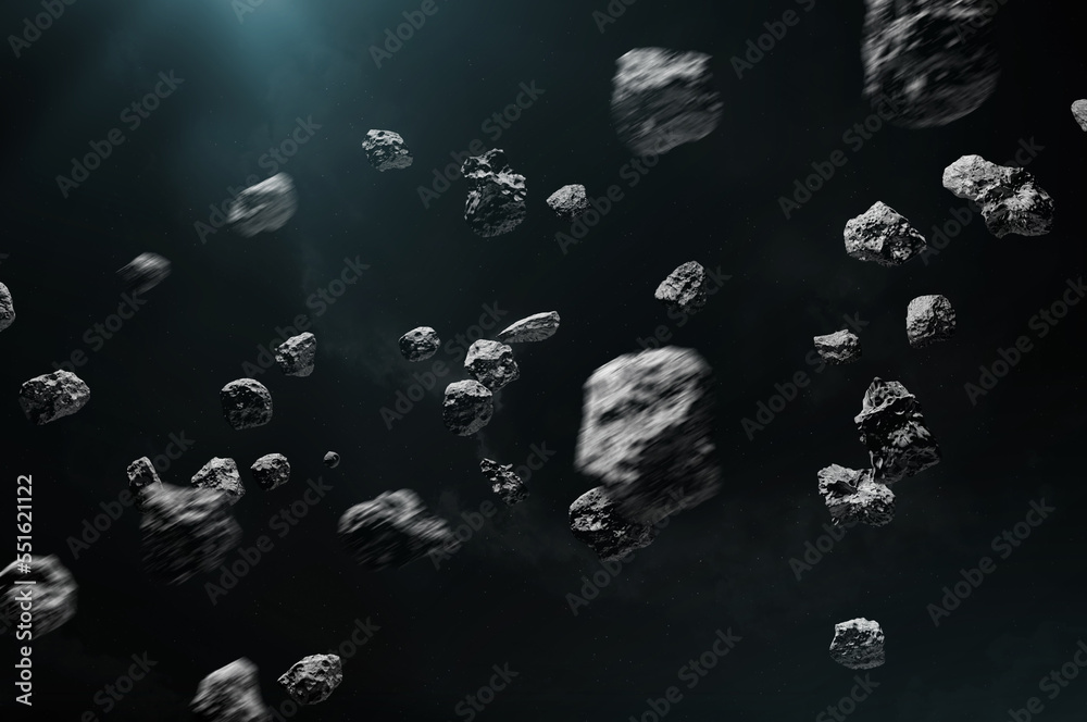 Sticker asteroid field and nebula. this image elements furnished by nasa.