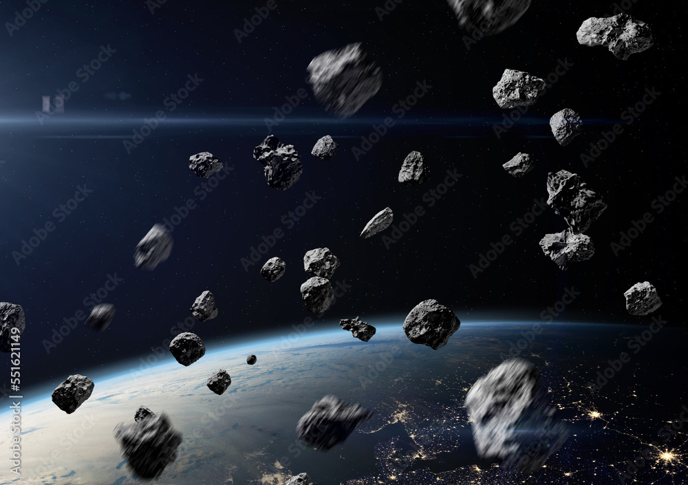 Wall mural asteroids near earth. this image elements furnished by nasa.