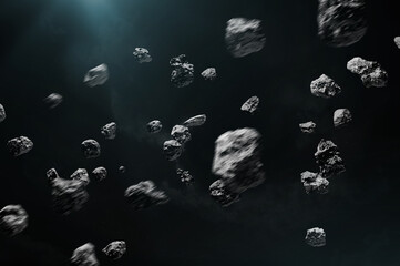 Asteroid field and nebula. This image elements furnished by NASA. 