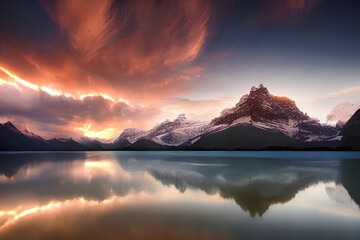 Beautiful Landscape in the ice cold mountains