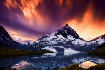 Fototapeta na wymiar Beautiful Landscape in the ice cold mountains