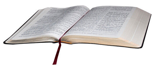 Open black book Bible