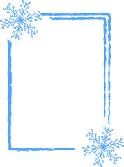 A set of Christmas frames on a blue background. Vector Illustration