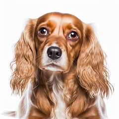 Portrait of a dog isolated on white background