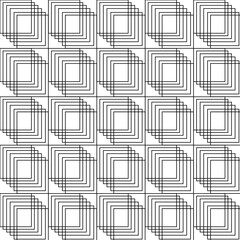 seamless pattern, made with squares and lines, a square in a square