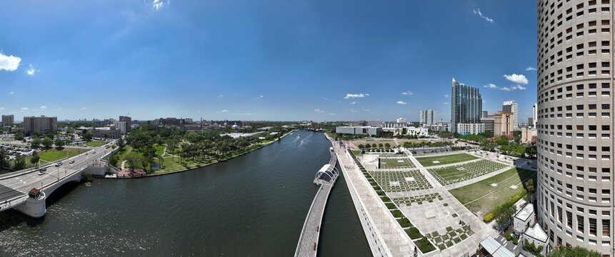 a view of the Hillsborough river and part of downtown Tampa and the Riverwalk © Gordon
