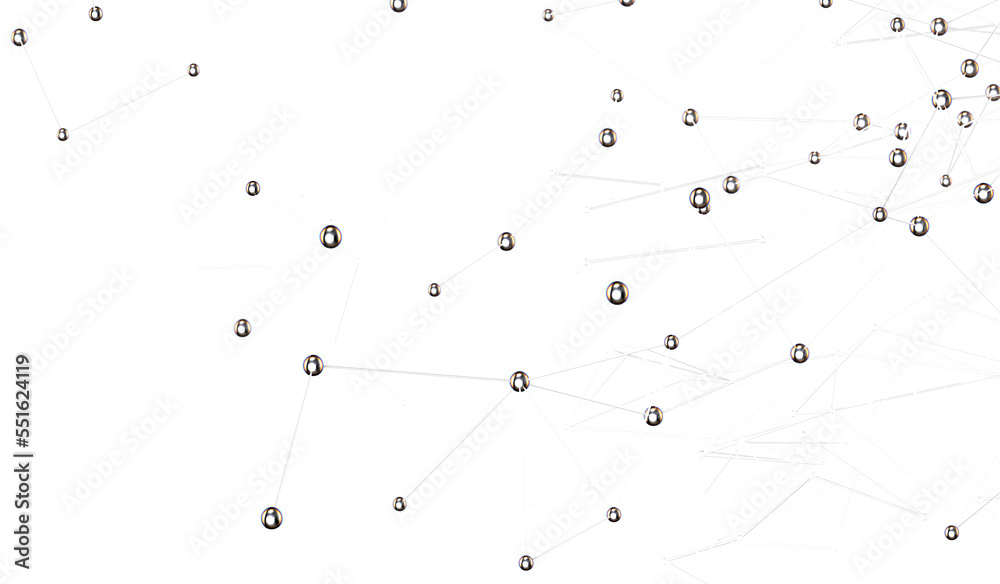 Poster Futuristic geometric double data flow background with connecting dots and lines. Abstract digital