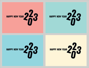 Big Set of 2023 Happy New Year logo text design. Collection of 2023 Happy New Year symbols