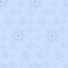 Fototapeta premium Seamless winter snowflakes and snow christmas pattern