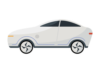 Simple and minimalistic electric car concept, sustainable energy transport, Isolated vector illustration in flat style