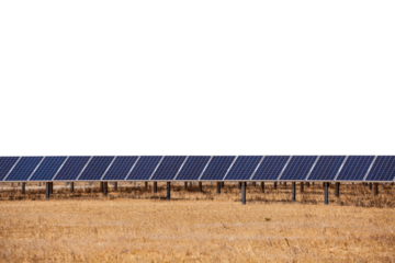 Solar panels with cut out background.