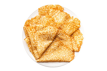 crepe sweet dessert vanilla flavor thin pancakes fresh crepe suzette  snack meal food snack on the table copy space food background rustic top view
