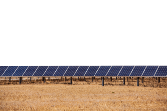 Solar panels with cut out background.