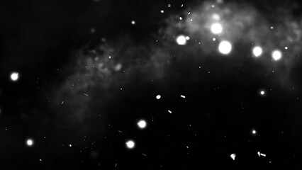 Fire embers particles texture overlays . Sparkle burn effect on isolated black background for movie scenes.
