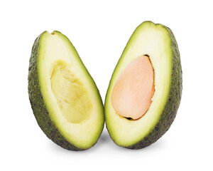 Ripe Organic Avocado on white background