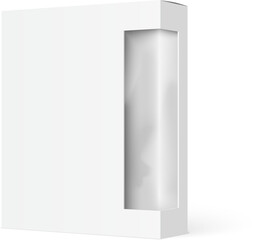 White product package box with window