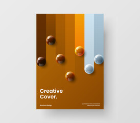 Minimalistic company identity A4 vector design concept. Colorful 3D balls corporate brochure template.
