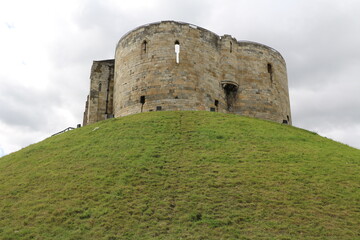 Fototapeta na wymiar The Clifford's Tower on Green Hill in York, England Great Britain