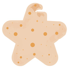 Isolated watercolored christmas tree star shape Vector illustration