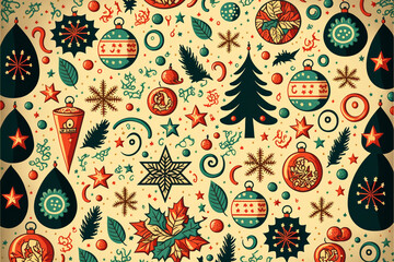 Fototapeta na wymiar seamless christmas pattern