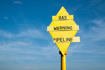 Gas Warning Pipeline Sign