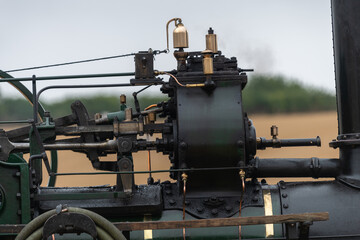 Close up of the whistle on a traction engine