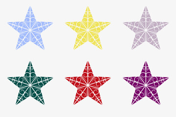 set new year stars, christmas stars 