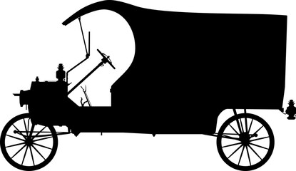 Vintage delivery truck silhouette.