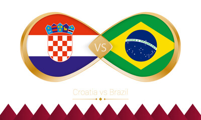 Croatia versus Brazilgolden icon for Football 2022 match, Quarter finals.