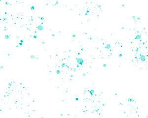 small watercolor splashes of aquamarine on a white background