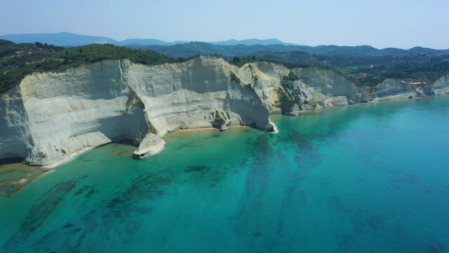 sheer white cliffs of Cape Drastis near Peroulades