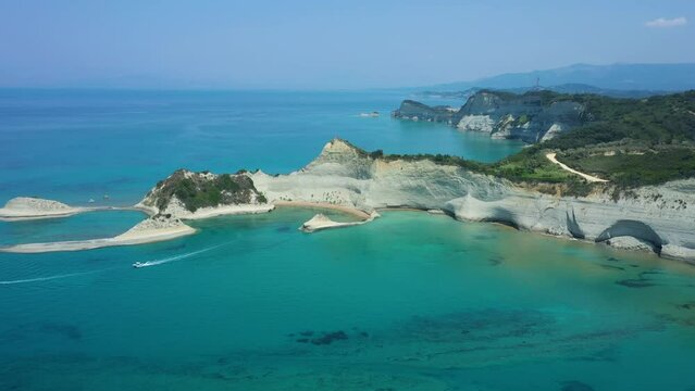 sheer white cliffs of Cape Drastis near Peroulades
