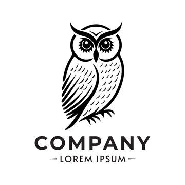 owl logo set. Owl logo vector silhouette