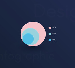 Modern infographic vector elements for business brochures. Use in website, corporate brochure, advertising and marketing. Pie charts, line graphs