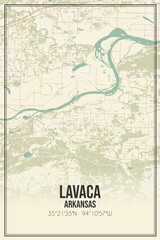 Retro US city map of Lavaca, Arkansas. Vintage street map.