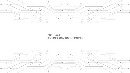 Obraz premium Gray and white technology background image Line design for communication connections in digital systems Hi-tech technology pattern 