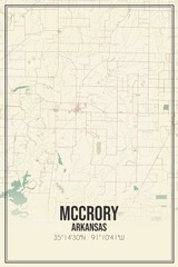 Retro US city map of McCrory, Arkansas. Vintage street map.