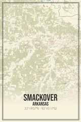 Retro US city map of Smackover, Arkansas. Vintage street map.